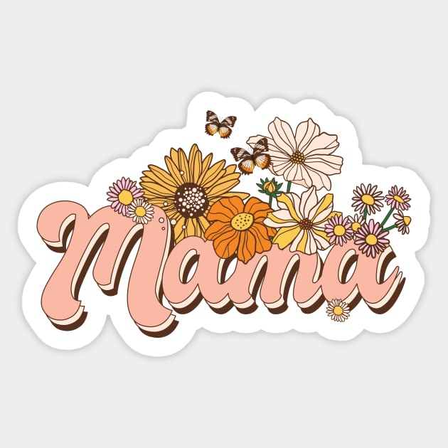 Floral Retro Mama Gift Sticker by The WYLD Tribe